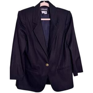Sag Harbor Wool Black Blazer Fully Lined Blazer Petite 10